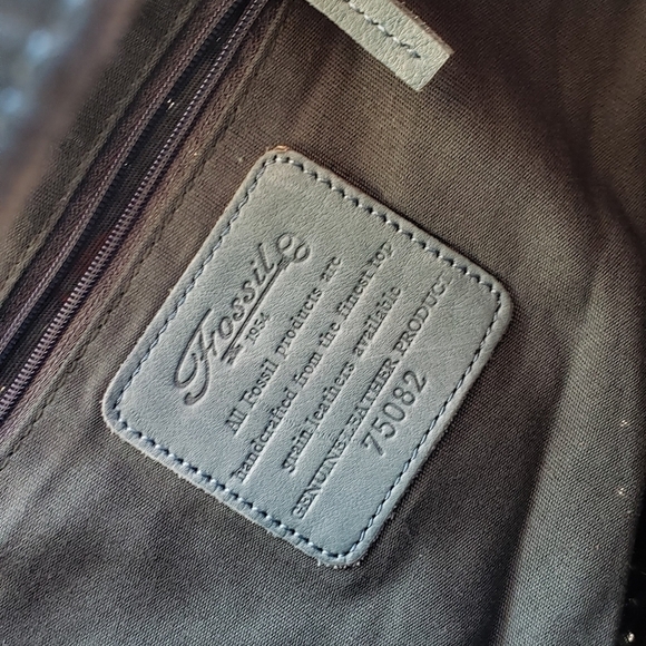 RARE FOSSIL‎ Woven Leather Hobo Bag - Picture 7 of 12